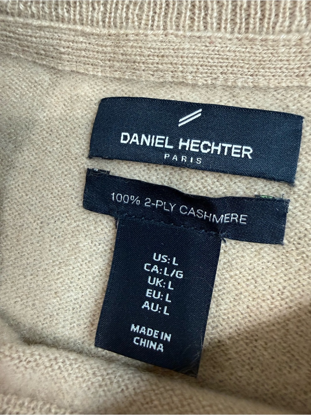 Daniel Hechter Men's Crewneck Cashmere Sweater in Light Beige - Picture 2 of 5